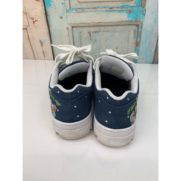 Skechers 8 Navy "I Love My Skechers" Appliqued Walking Canvas Shoes - Picture 5 of 11